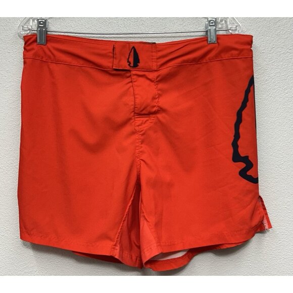 TACHUNTFISH Men's Shorts Large Red Spearhead 6” Inseam Drawstring  Unlined - Picture 1 of 5